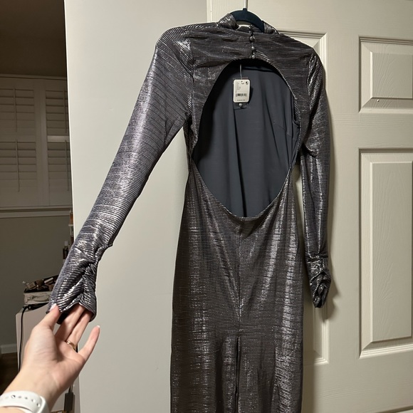 Free People Mila Metallic Maxi Dress NWT - Picture 5 of 6